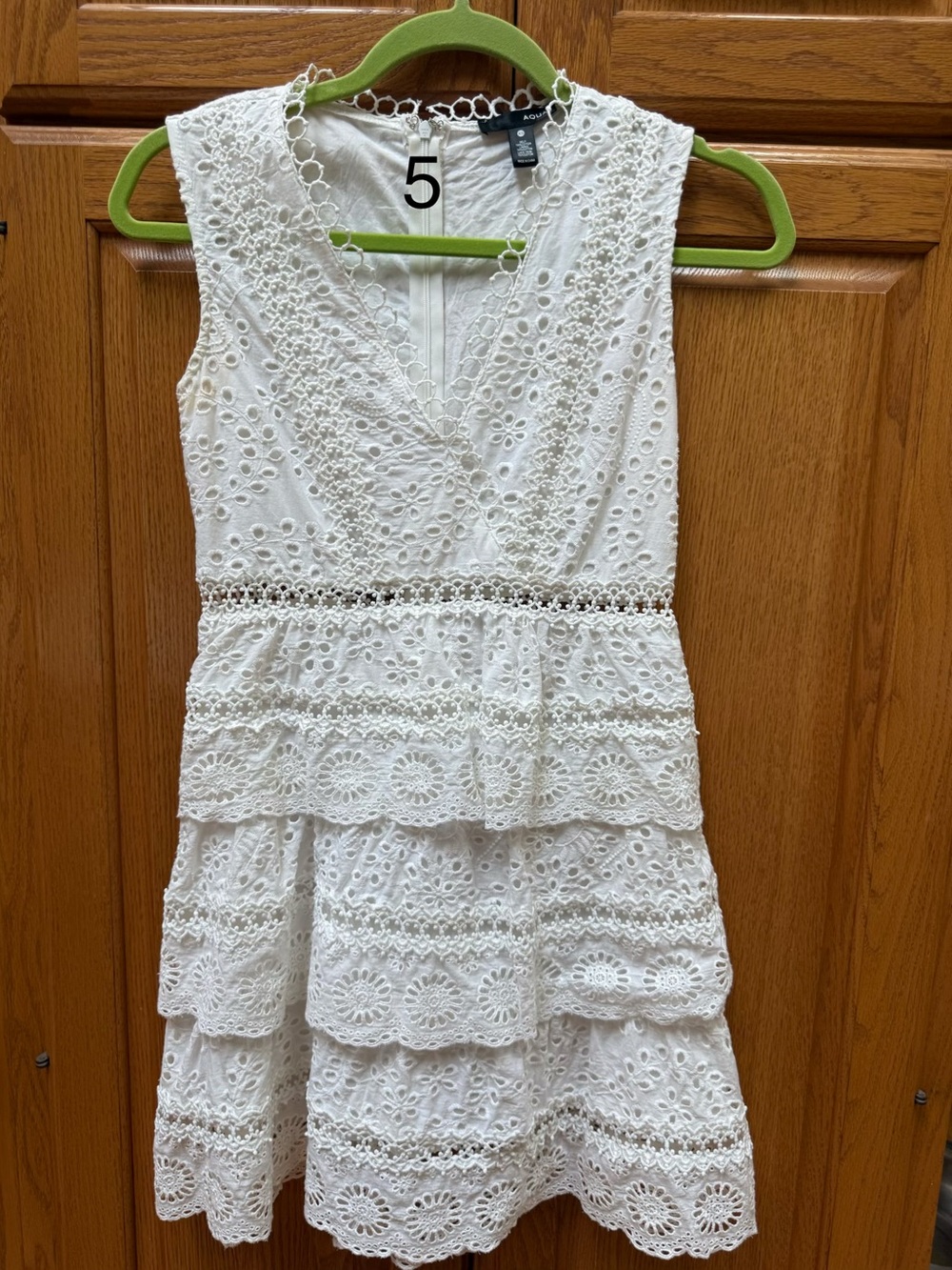 Aqua White Eyelet Lace Shell Top